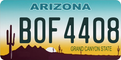 AZ license plate BOF4408