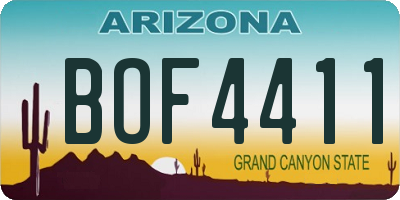 AZ license plate BOF4411