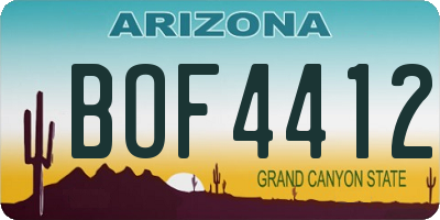AZ license plate BOF4412