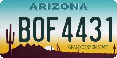 AZ license plate BOF4431
