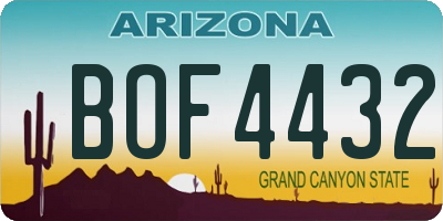 AZ license plate BOF4432