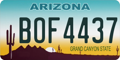 AZ license plate BOF4437
