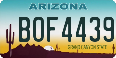 AZ license plate BOF4439