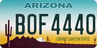 AZ license plate BOF4440