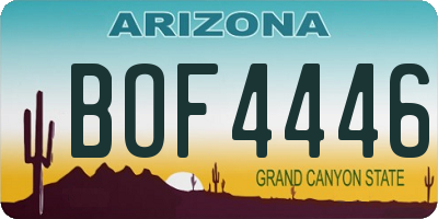 AZ license plate BOF4446
