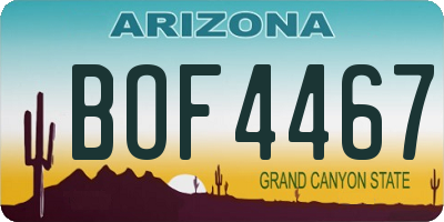 AZ license plate BOF4467