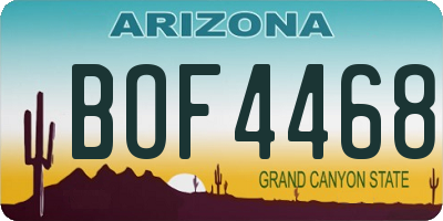 AZ license plate BOF4468