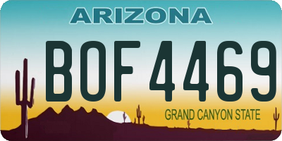 AZ license plate BOF4469