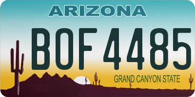 AZ license plate BOF4485