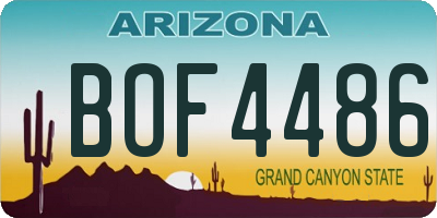AZ license plate BOF4486
