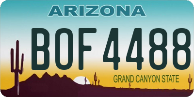AZ license plate BOF4488