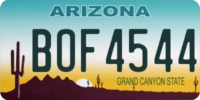 AZ license plate BOF4544