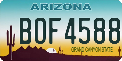 AZ license plate BOF4588