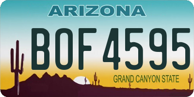 AZ license plate BOF4595