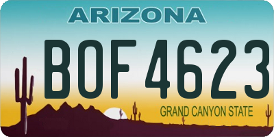 AZ license plate BOF4623
