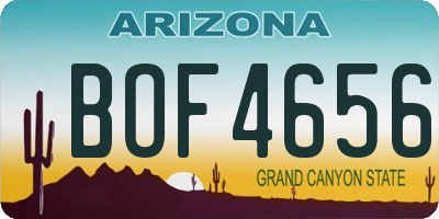 AZ license plate BOF4656