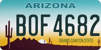 AZ license plate BOF4682