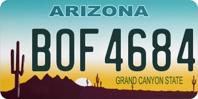 AZ license plate BOF4684