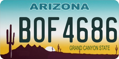 AZ license plate BOF4686