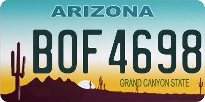 AZ license plate BOF4698