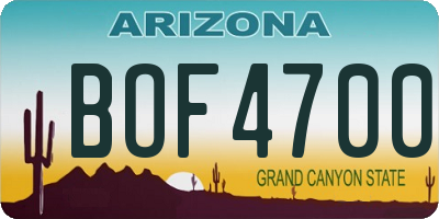 AZ license plate BOF4700