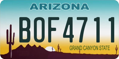 AZ license plate BOF4711