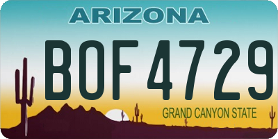 AZ license plate BOF4729