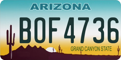 AZ license plate BOF4736