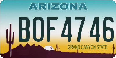 AZ license plate BOF4746