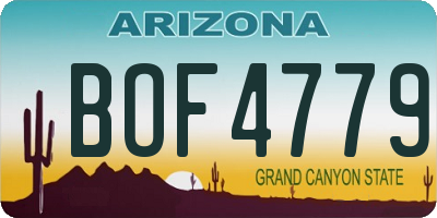 AZ license plate BOF4779