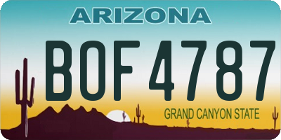 AZ license plate BOF4787
