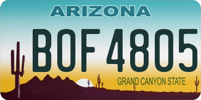AZ license plate BOF4805