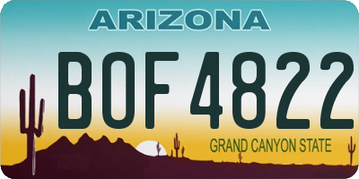 AZ license plate BOF4822