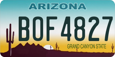 AZ license plate BOF4827