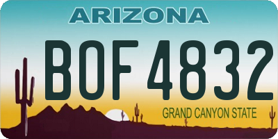 AZ license plate BOF4832