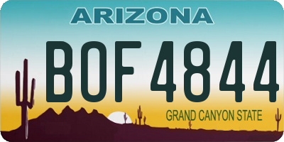 AZ license plate BOF4844