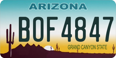 AZ license plate BOF4847