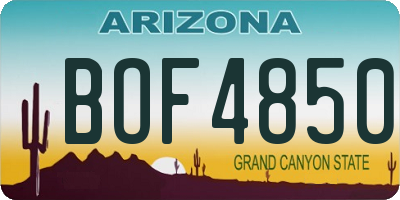 AZ license plate BOF4850