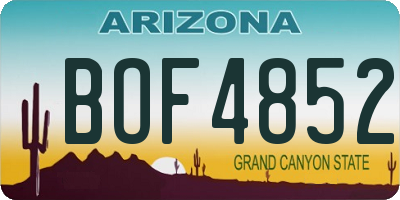 AZ license plate BOF4852