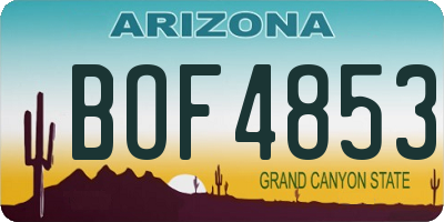 AZ license plate BOF4853