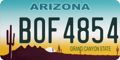 AZ license plate BOF4854