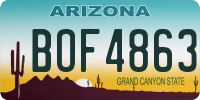 AZ license plate BOF4863