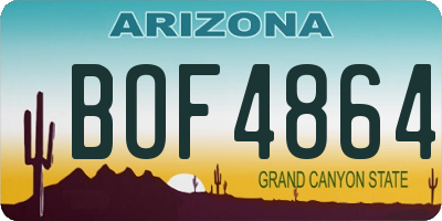 AZ license plate BOF4864