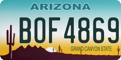 AZ license plate BOF4869