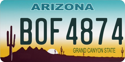 AZ license plate BOF4874