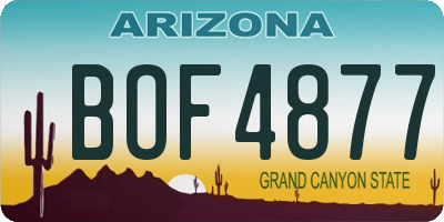 AZ license plate BOF4877