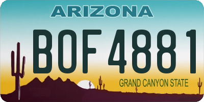 AZ license plate BOF4881