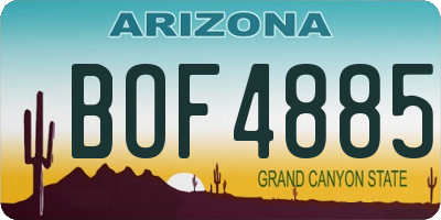 AZ license plate BOF4885