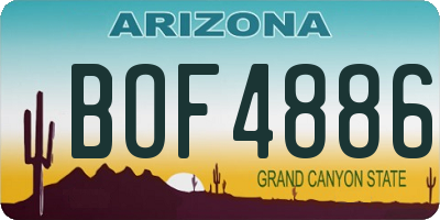 AZ license plate BOF4886