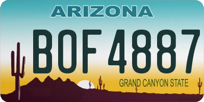 AZ license plate BOF4887